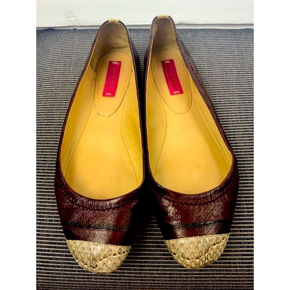 Reed Krakoff womens shoes snakeskin flat slip on ballet size 7